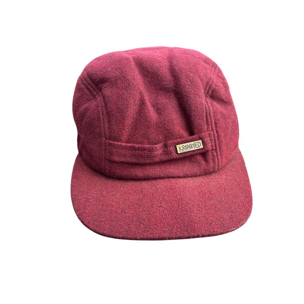 Krooked by Brixton crimson gold Flap hat 58cm Medium used